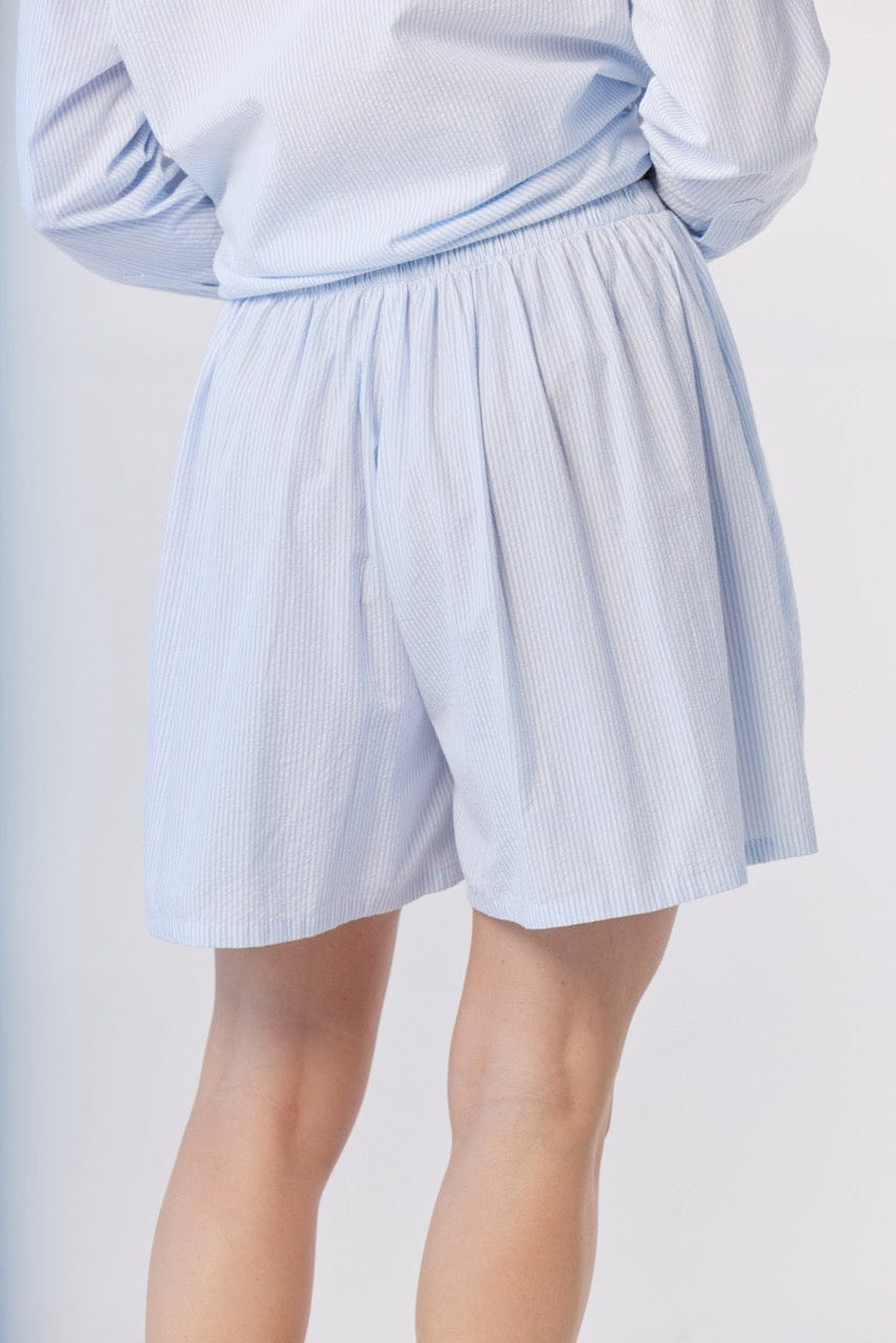 Gigi Shorts in Blue Stripe Seersucker Shorts CHRISTINE ALCALAY