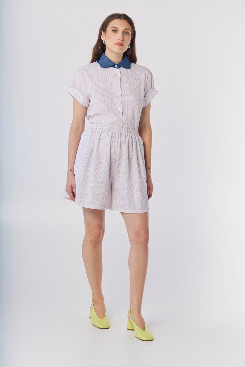 Gigi Shorts in Candy Stripe Seersucker Shorts CHRISTINE ALCALAY