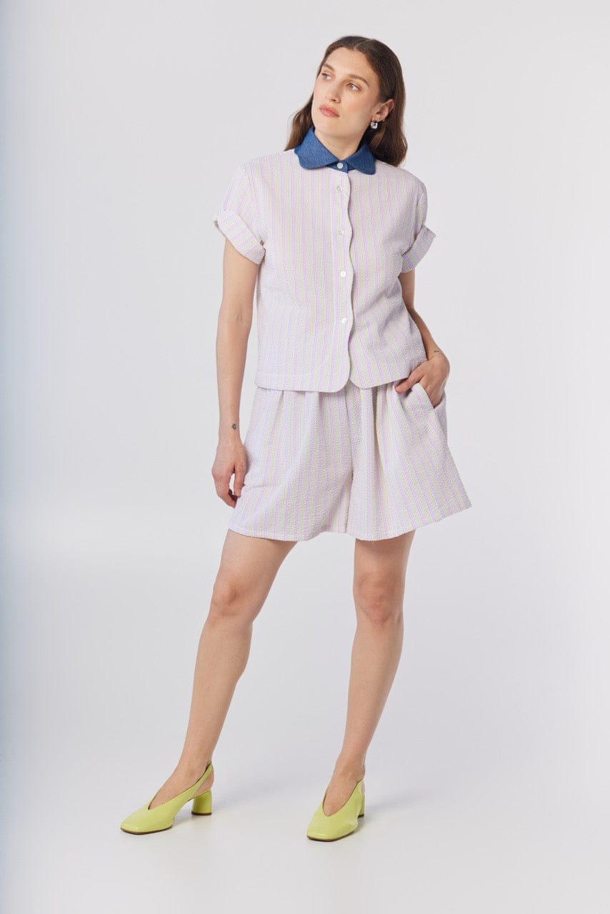Gigi Shorts in Candy Stripe Seersucker Shorts CHRISTINE ALCALAY