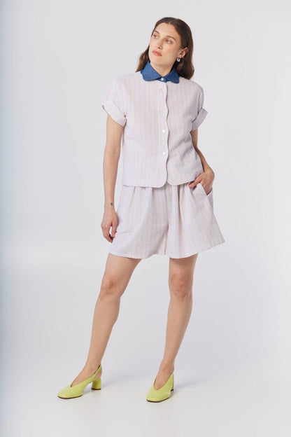 Gigi Shorts in Candy Stripe Seersucker Shorts CHRISTINE ALCALAY