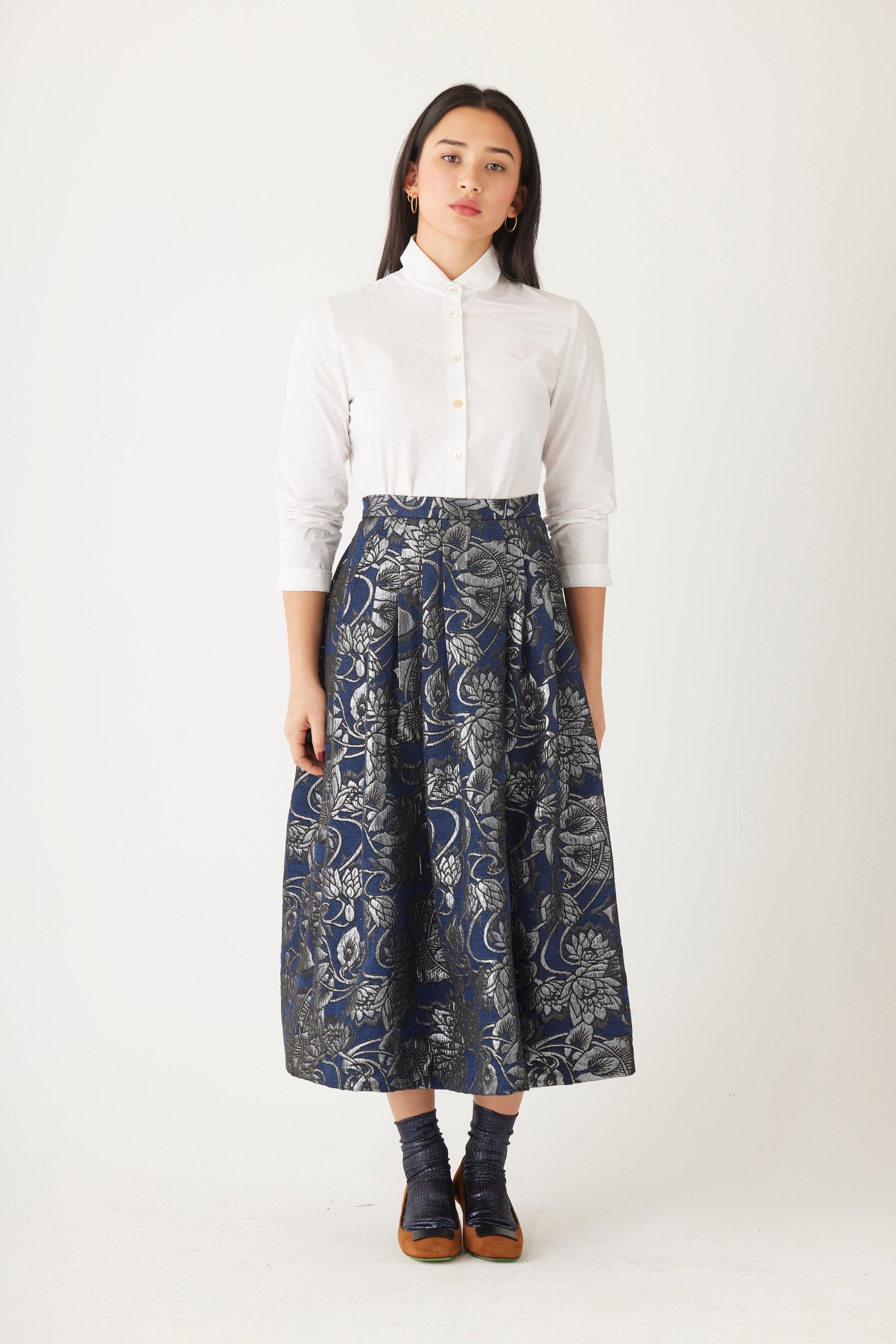 Audrey Midi Skirt in Brocade Skirts CHRISTINE ALCALAY