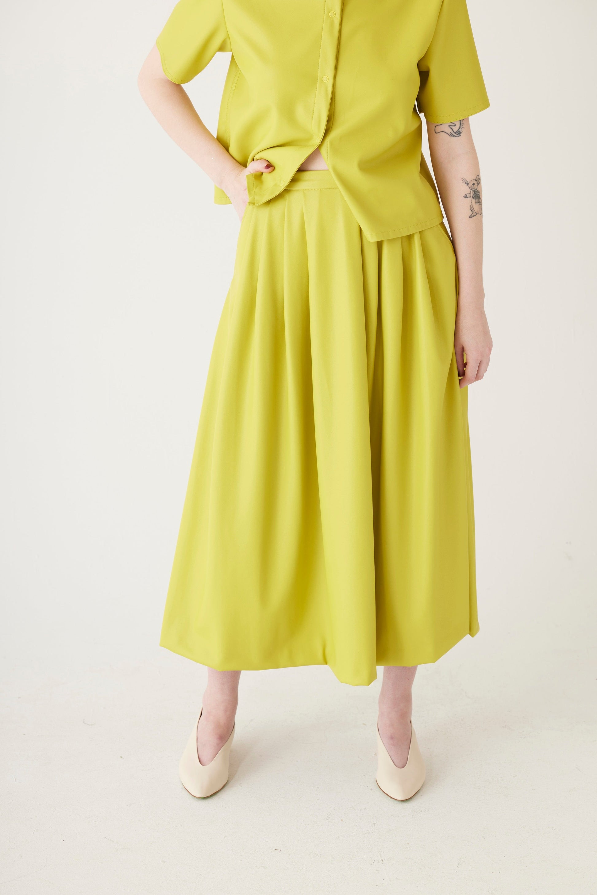 Audrey Midi Skirt in Pleatherette Skirt CHRISTINE ALCALAY   