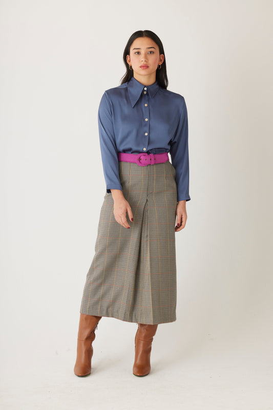Ines Skirt in Tropical Plaid Wool Skirt CHRISTINE ALCALAY Tropical Plaid 0 