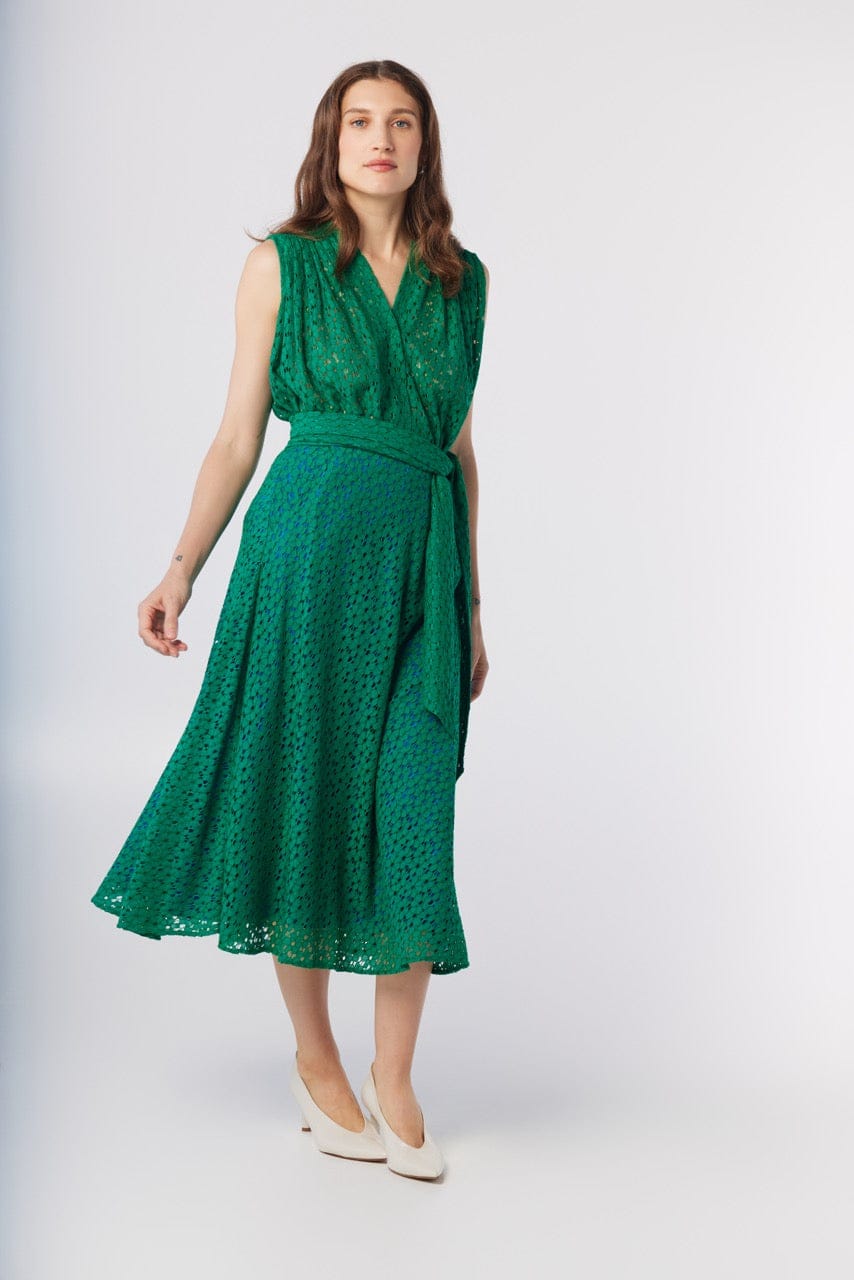 Christine Skirt in Malachite Green Corded Lace Skirts CHRISTINE ALCALAY