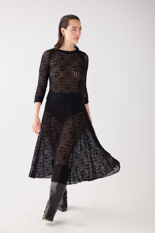 SAMPLE FW25 - Erin Lace Knit Skirt Samples CHRISTINE ALCALAY