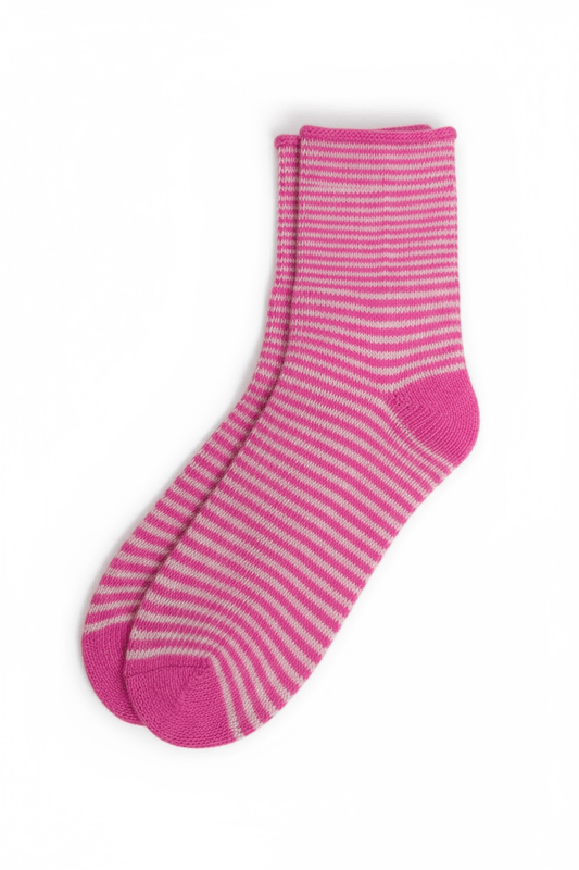 Striped Cashmere Socks Socks CHRISTINE ALCALAY dayglopink/mallow