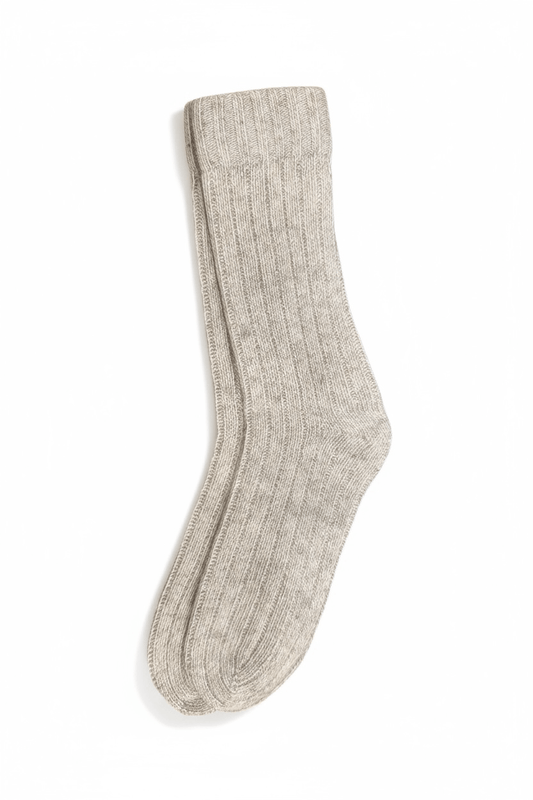 Ribbed Cashmere Socks Socks CHRISTINE ALCALAY Heather Chrome