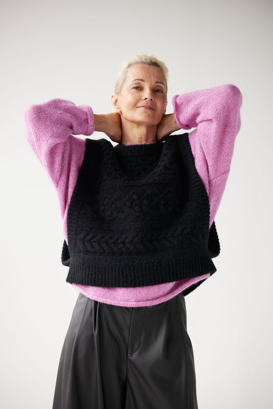 Mona Popcorn Sweater Vest Sweaters CHRISTINE ALCALAY