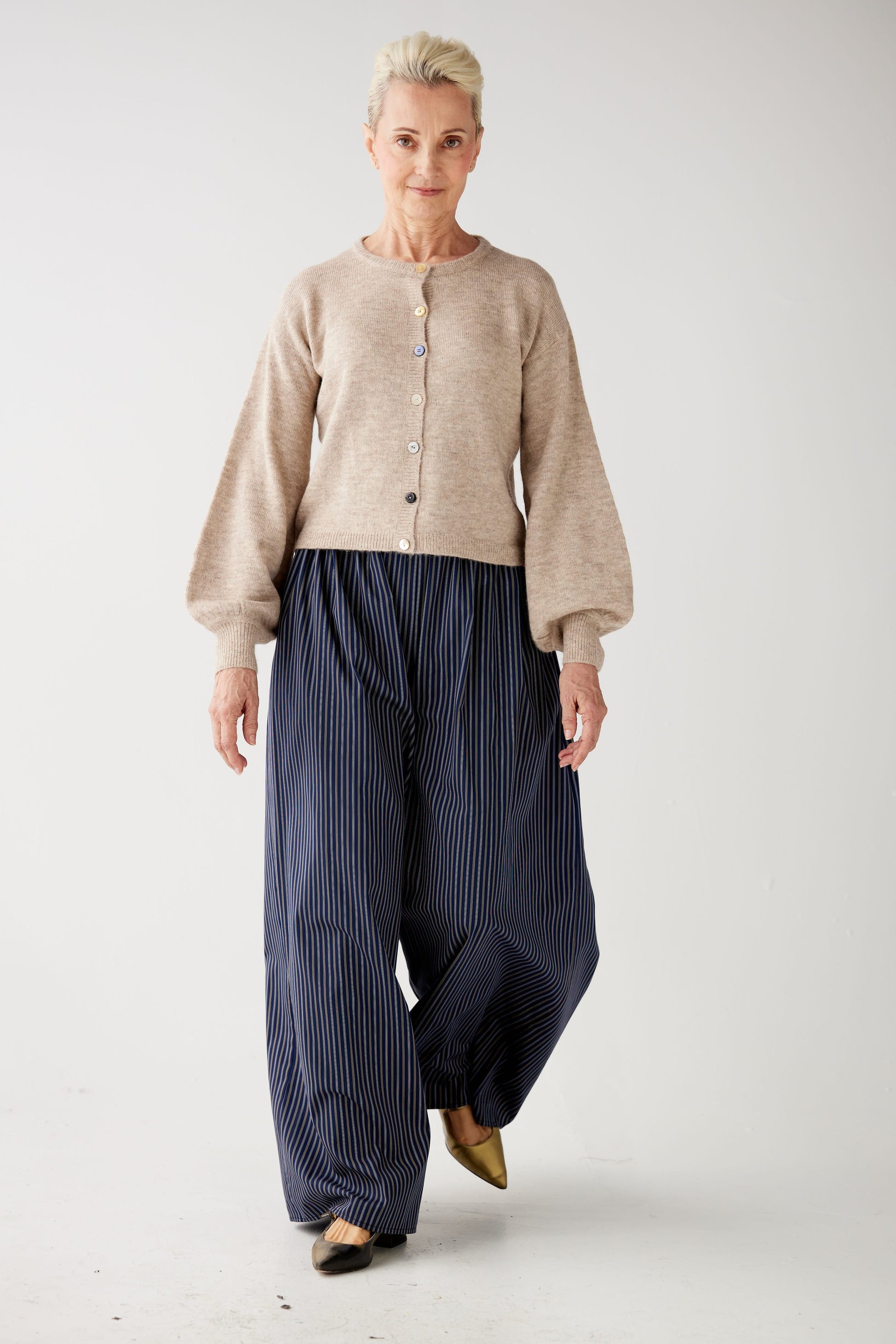 SAMPLE FW25 - Colleen Mixed Button Cardigan Sweater Samples CHRISTINE ALCALAY