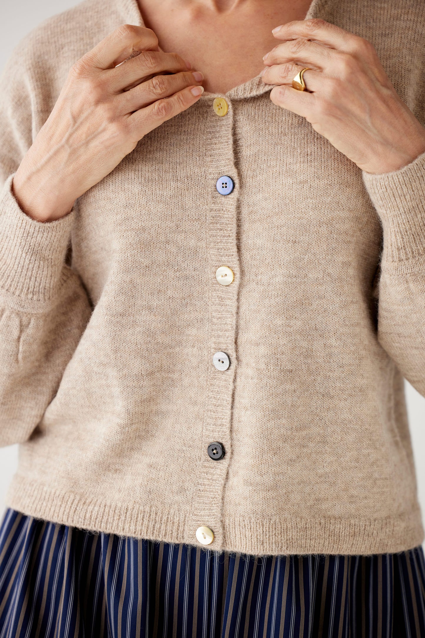 SAMPLE FW25 - Colleen Mixed Button Cardigan Sweater Samples CHRISTINE ALCALAY