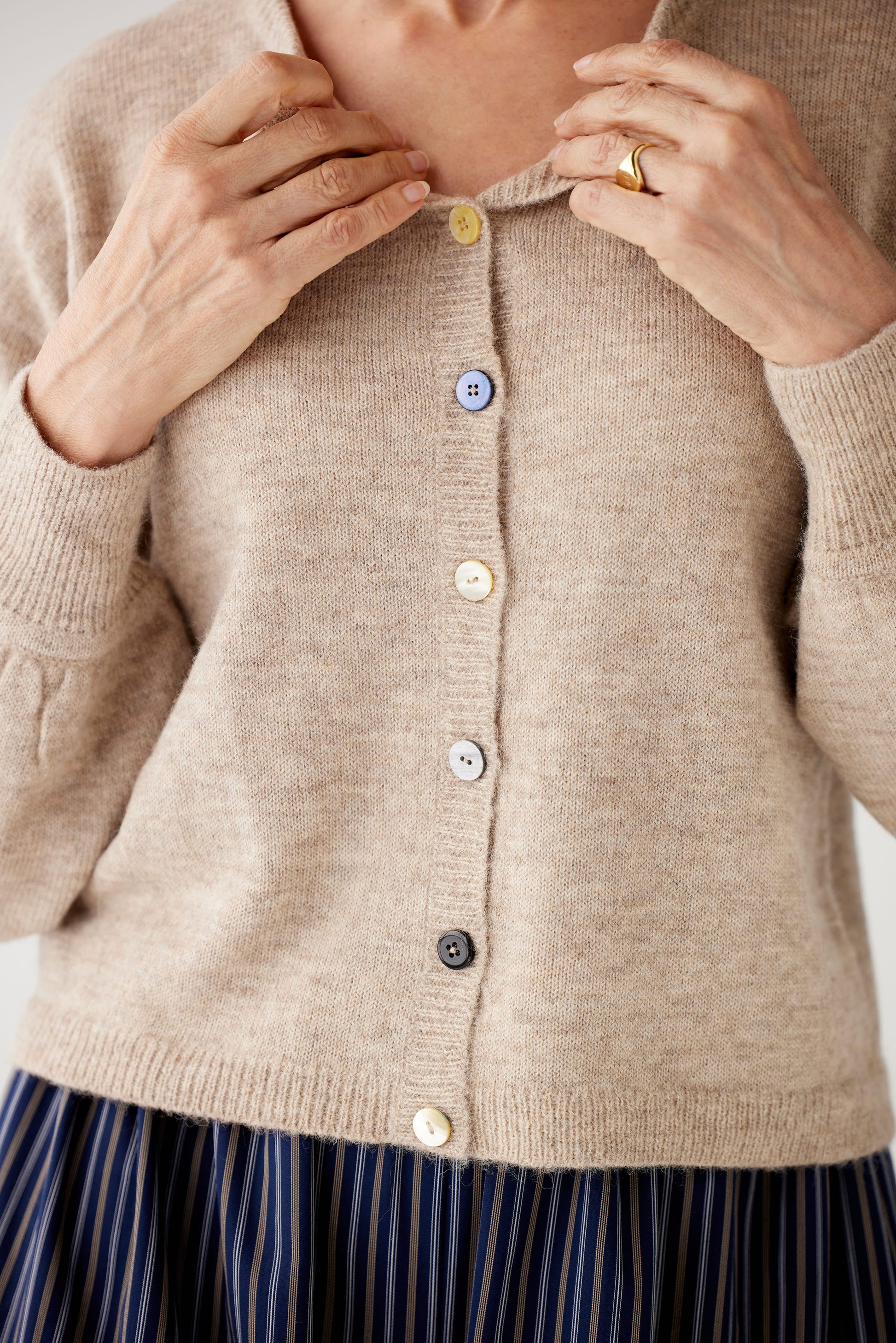 SAMPLE FW25 - Colleen Mixed Button Cardigan Sweater Samples CHRISTINE ALCALAY