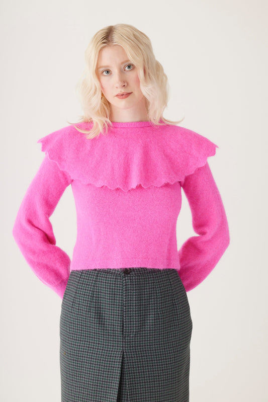Colette Sweater in Alpaca Wool Blend Sweaters CHRISTINE ALCALAY Dragonfruit Extra Small 