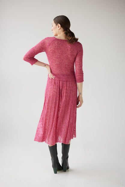 Miranda Lace Knit Sweater Heather Rose / Xs/S Miranda Lace Knit Sweater Heather Rose / Xs/S