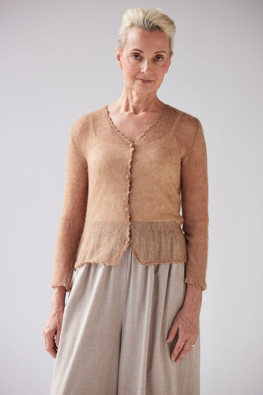 SAMPLE FW25 - Luz Open Knit Cardigan Samples CHRISTINE ALCALAY Wheat XS/S