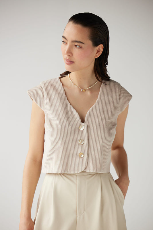 SAMPLE FW25 - Amare Top in Corduroy Samples CHRISTINE ALCALAY