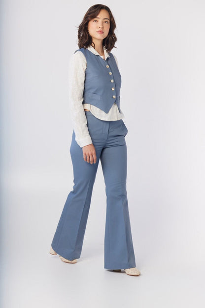 Annie Vest in Coast Cotton Twill Tops CHRISTINE ALCALAY