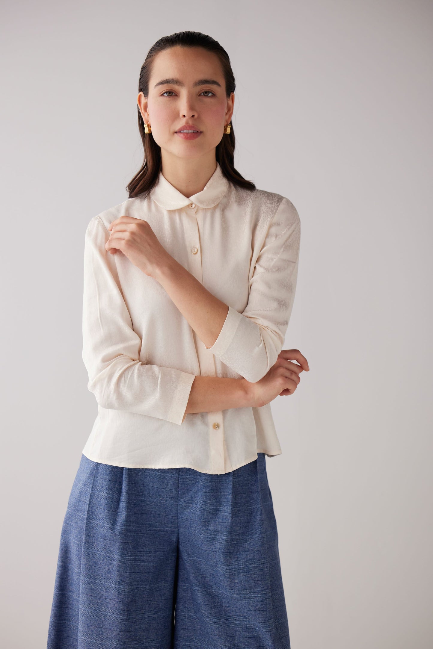 SAMPLE FW25 - Binty Blouse in Leopard Jacquard Samples CHRISTINE ALCALAY