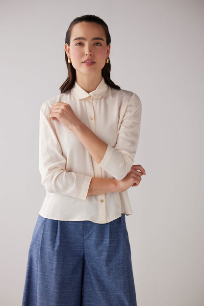 SAMPLE FW25 - Binty Blouse in Leopard Jacquard Samples CHRISTINE ALCALAY