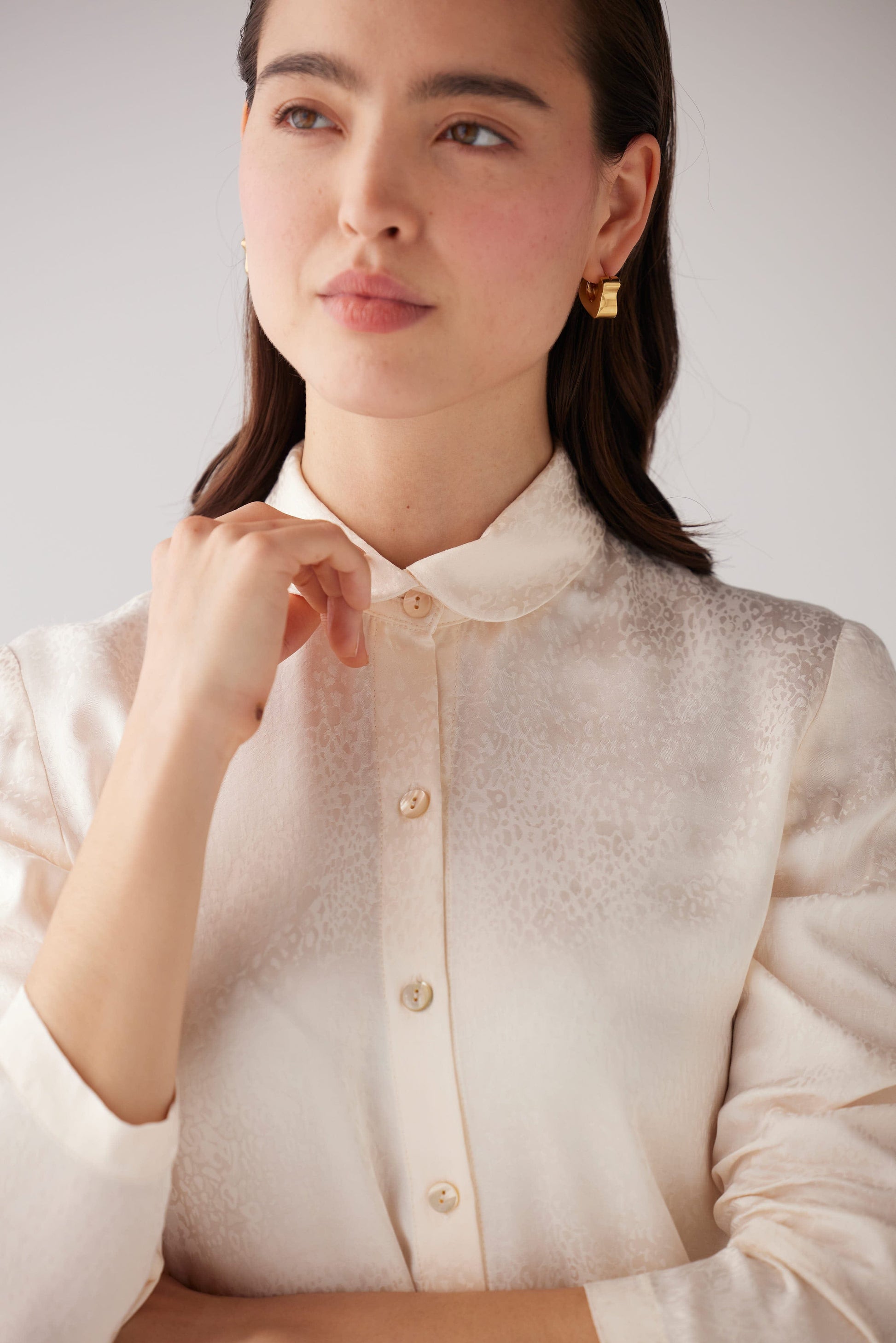 SAMPLE FW25 - Binty Blouse in Leopard Jacquard Samples CHRISTINE ALCALAY