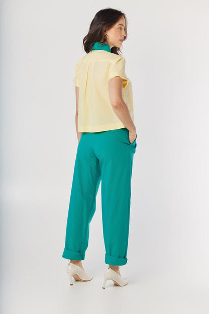 Flora Blouse in Limoncello Yellow Cotton Tops CHRISTINE ALCALAY