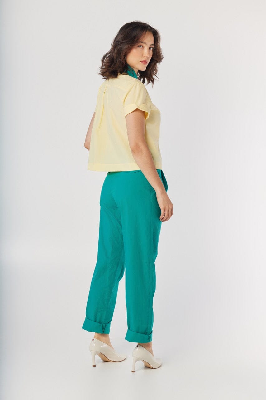 Flora Blouse in Limoncello Yellow Cotton Tops CHRISTINE ALCALAY