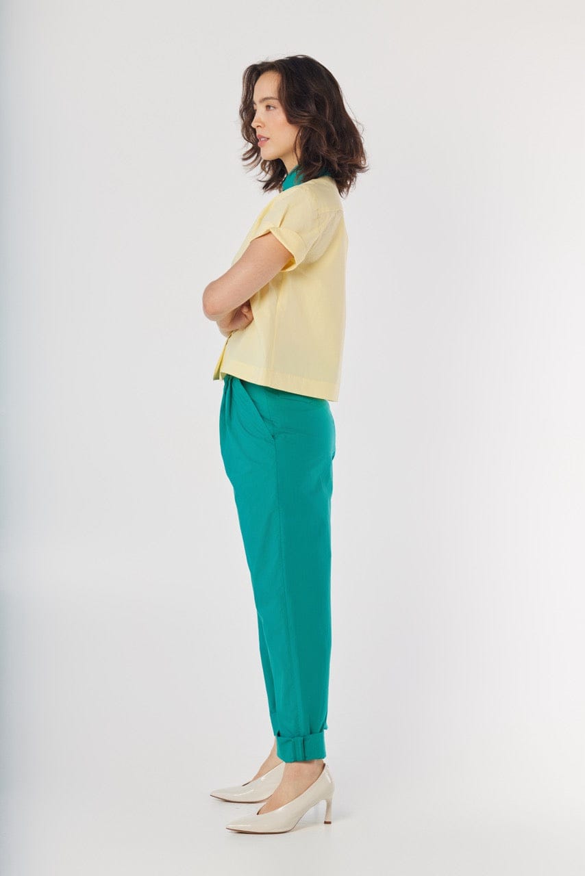 Flora Blouse in Limoncello Yellow Cotton Tops CHRISTINE ALCALAY