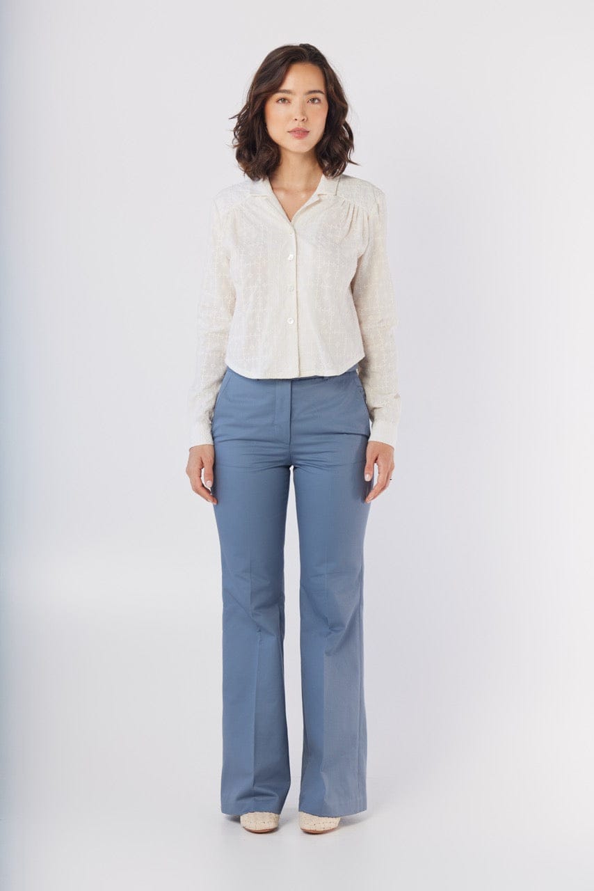 Iris Blouse in Cream Embroidered Cotton Tops CHRISTINE ALCALAY