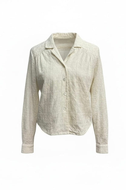 Iris Blouse in Cream Embroidered Cotton Tops CHRISTINE ALCALAY