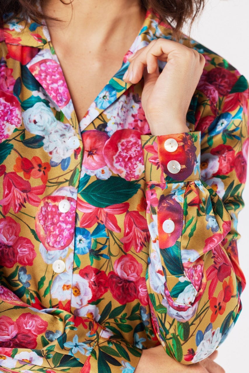 Iris Blouse in Pom Floral Washed Silk Tops CHRISTINE ALCALAY