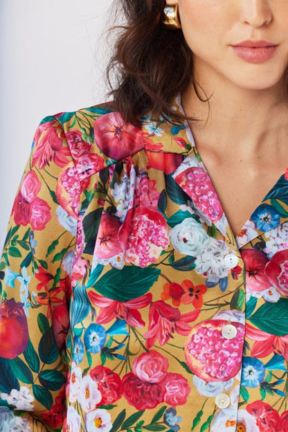 Iris Blouse in Pom Floral Washed Silk Tops CHRISTINE ALCALAY