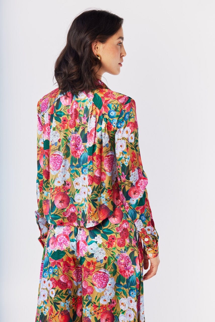 Iris Blouse in Pom Floral Washed Silk Tops CHRISTINE ALCALAY