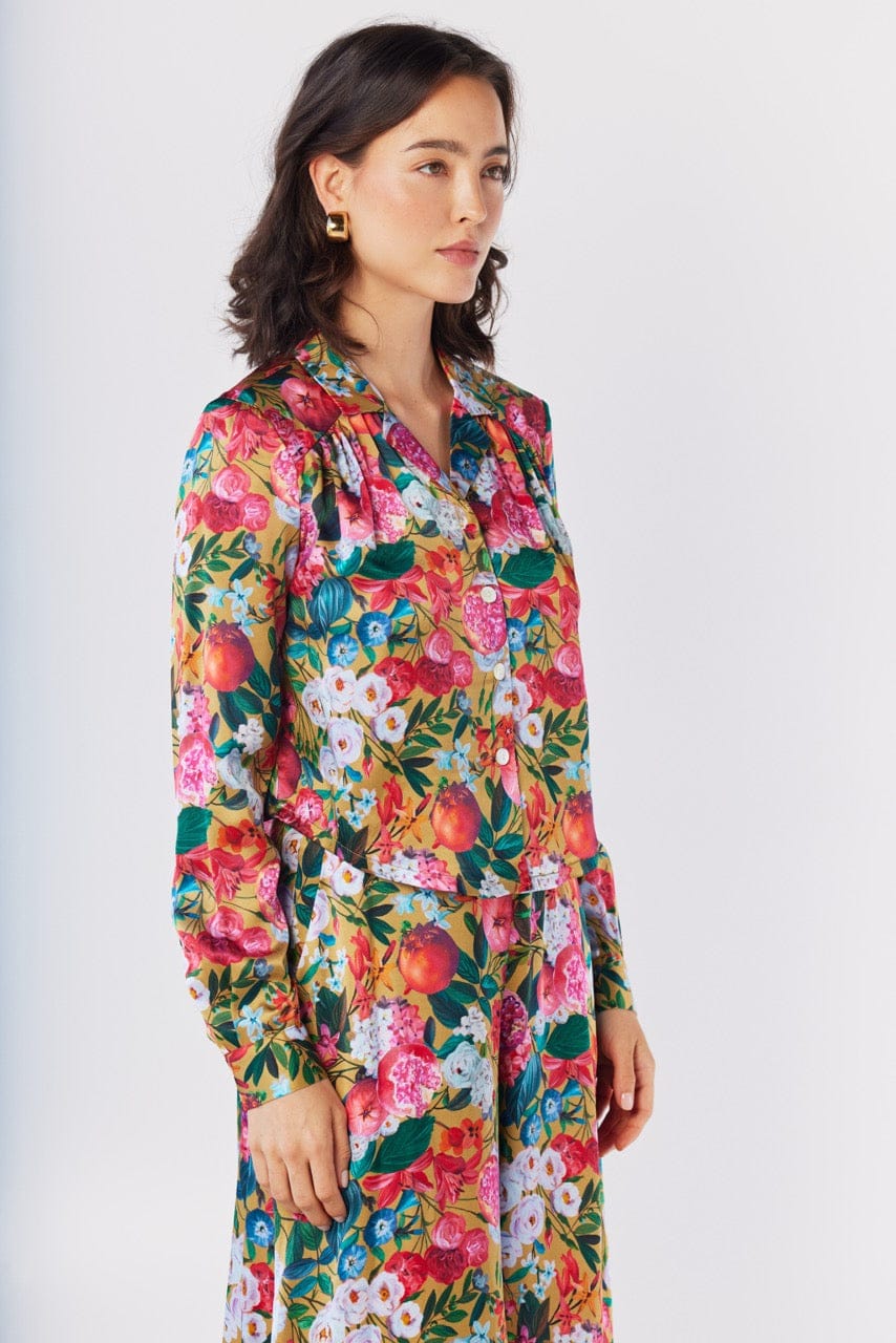 Iris Blouse in Pom Floral Washed Silk Tops CHRISTINE ALCALAY
