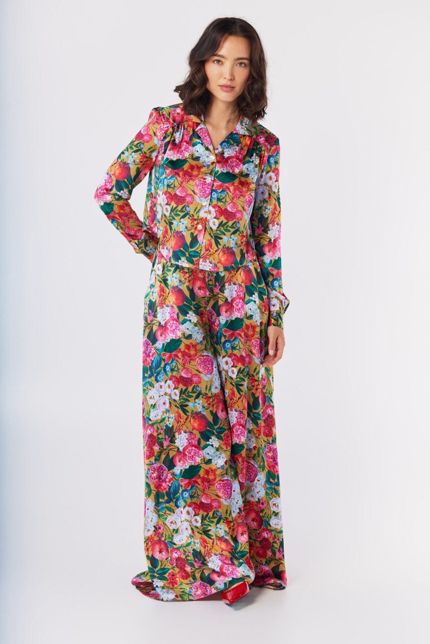 Iris Blouse in Pom Floral Washed Silk Tops CHRISTINE ALCALAY