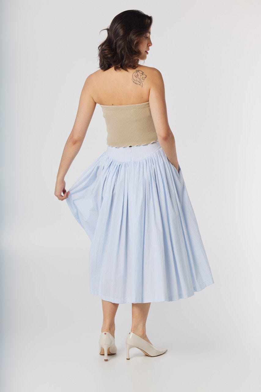 Janet Tube Top in Oyster Pima Cotton Tops CHRISTINE ALCALAY