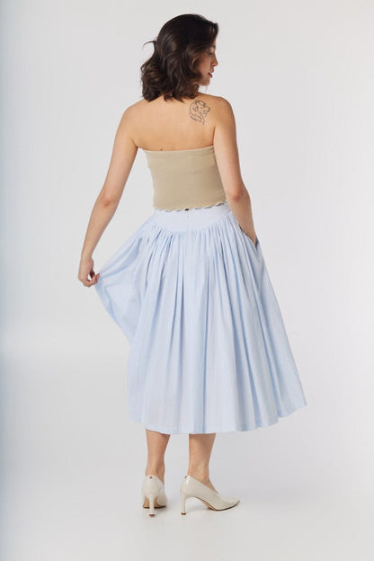 Janet Tube Top in Oyster Pima Cotton Tops CHRISTINE ALCALAY