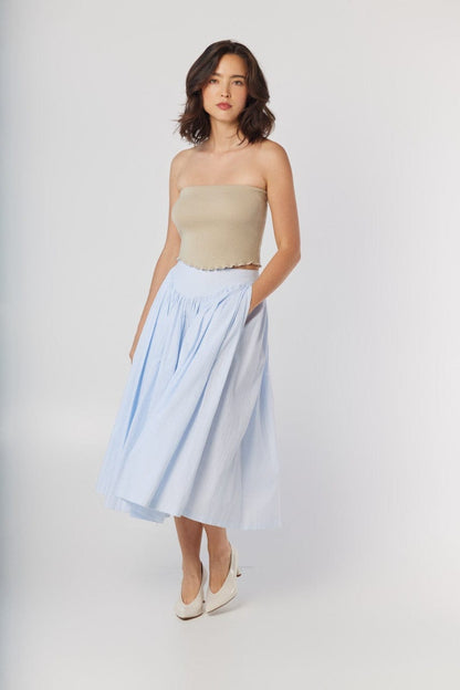 Janet Tube Top in Oyster Pima Cotton Tops CHRISTINE ALCALAY
