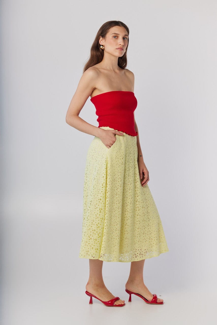 Janet Tube Top in Tomato Pima Cotton Tops CHRISTINE ALCALAY