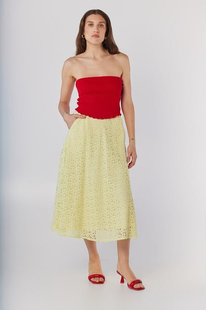 Janet Tube Top in Tomato Pima Cotton Tops CHRISTINE ALCALAY