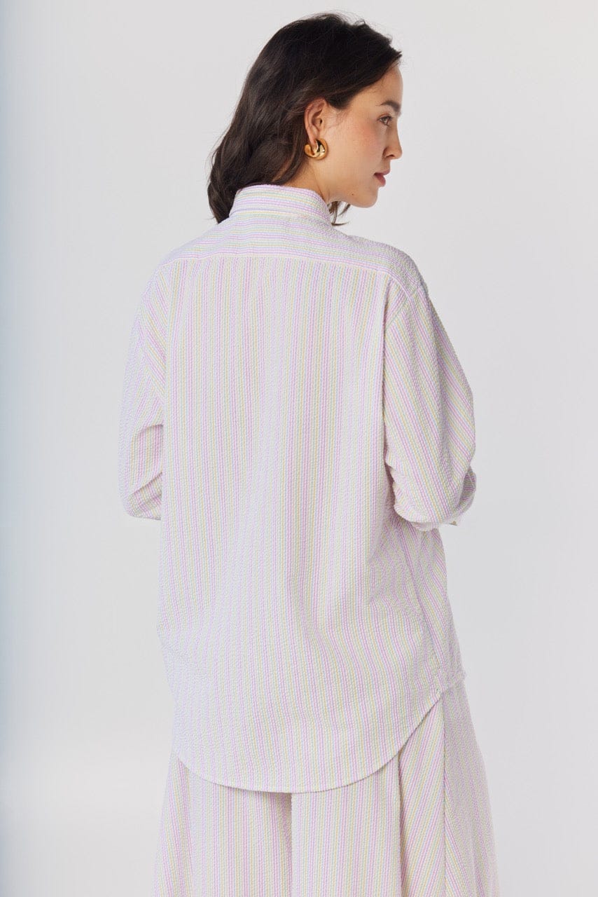 Jose Shirt in Candy Stripe Seersucker Tops CHRISTINE ALCALAY