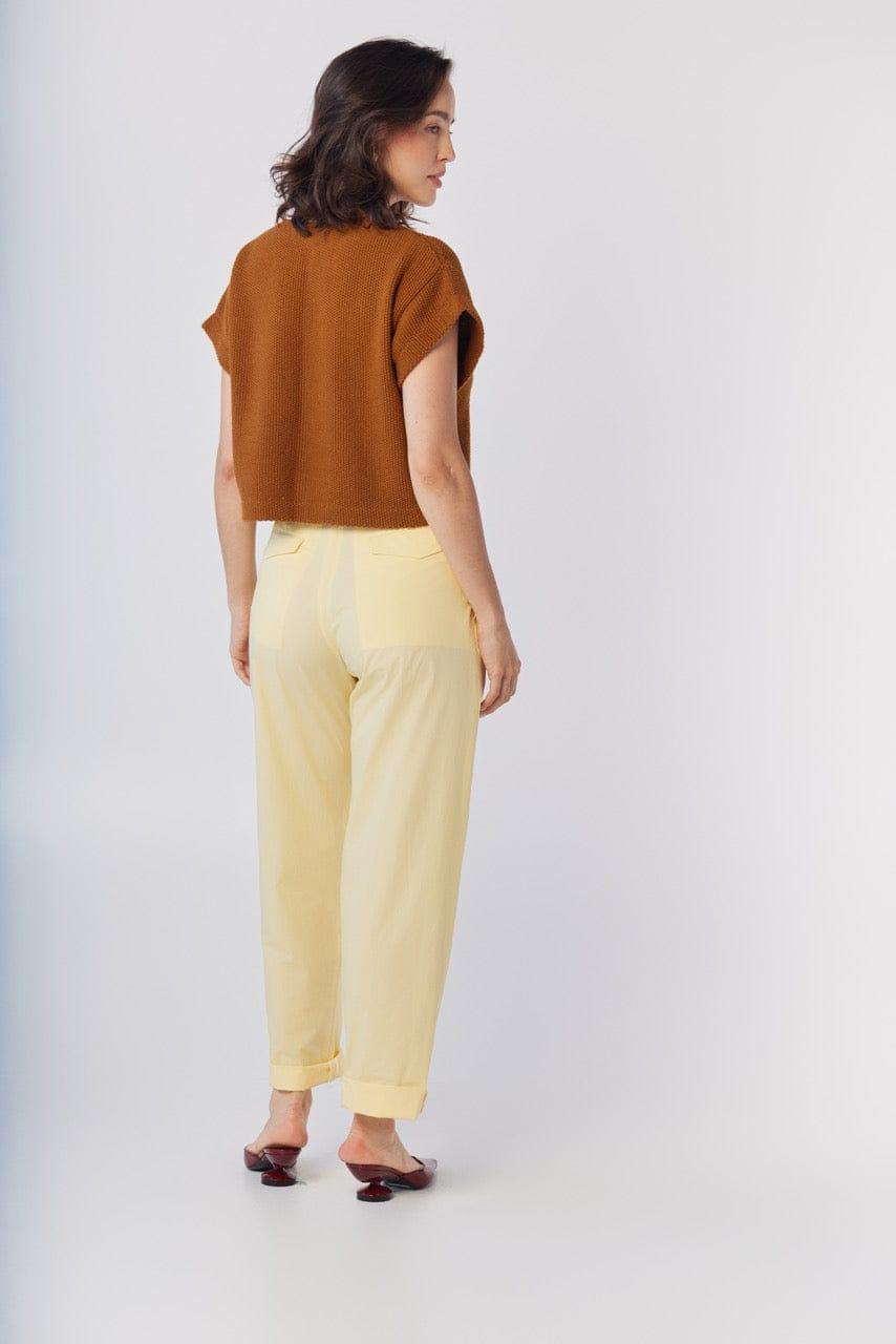 Kerry Tee in Brown Sugar Pima Cotton Tops CHRISTINE ALCALAY