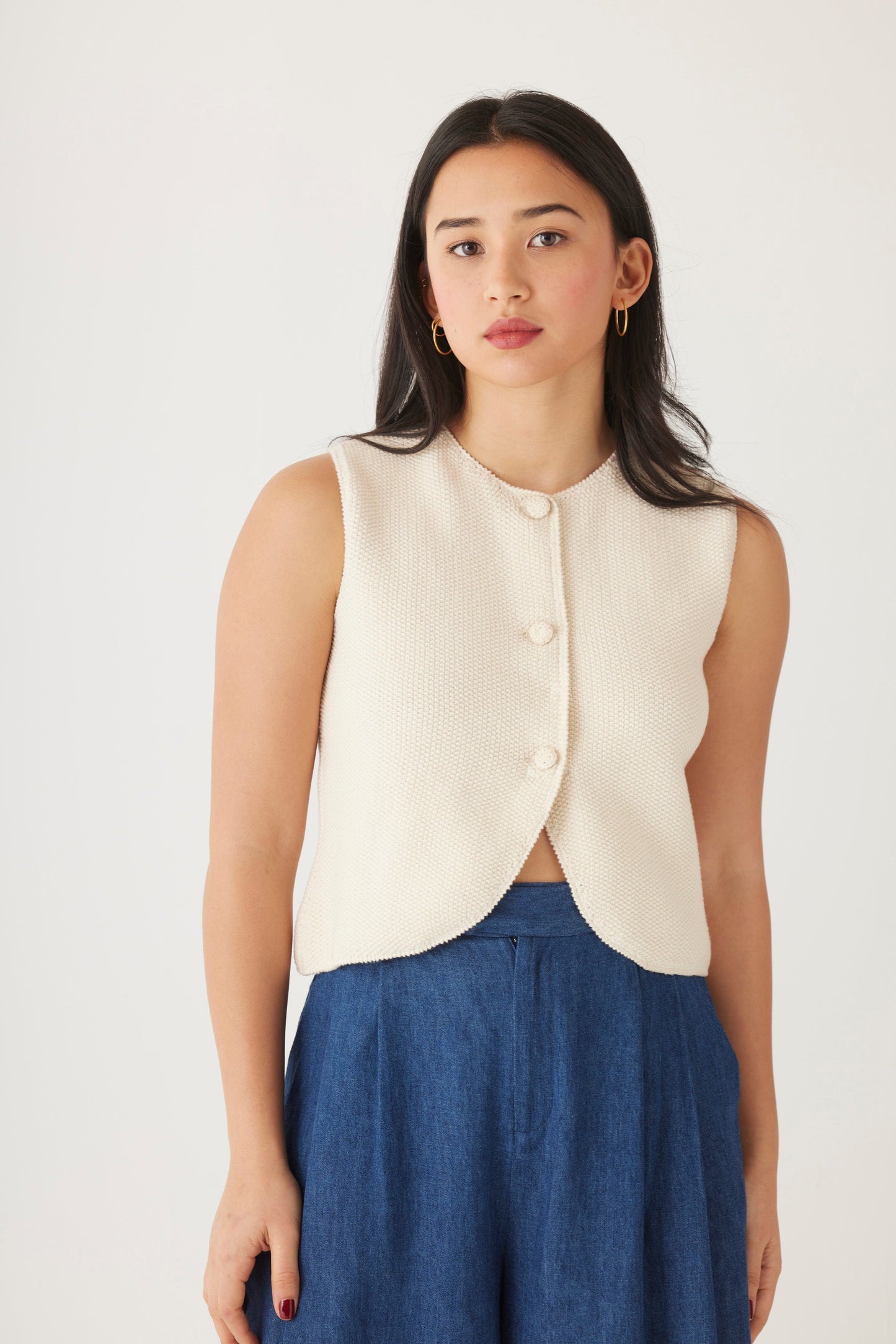 Lola Vest in Pima Cotton Tops CHRISTINE ALCALAY   