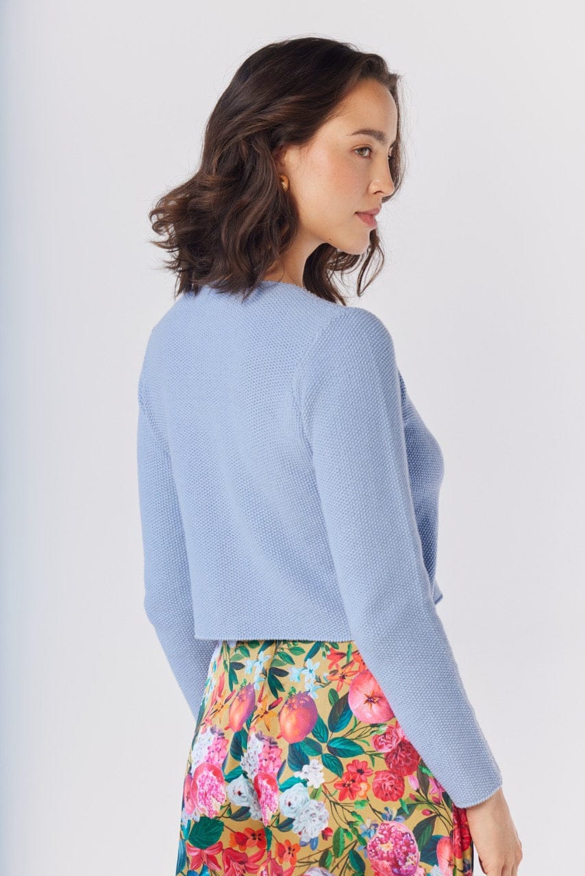 Lolita Cardigan in Bleuet Pima Cotton Tops CHRISTINE ALCALAY