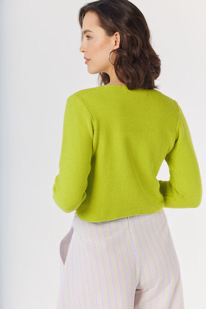 Lolita Cardigan in Lemongrass Pima Cotton Tops CHRISTINE ALCALAY