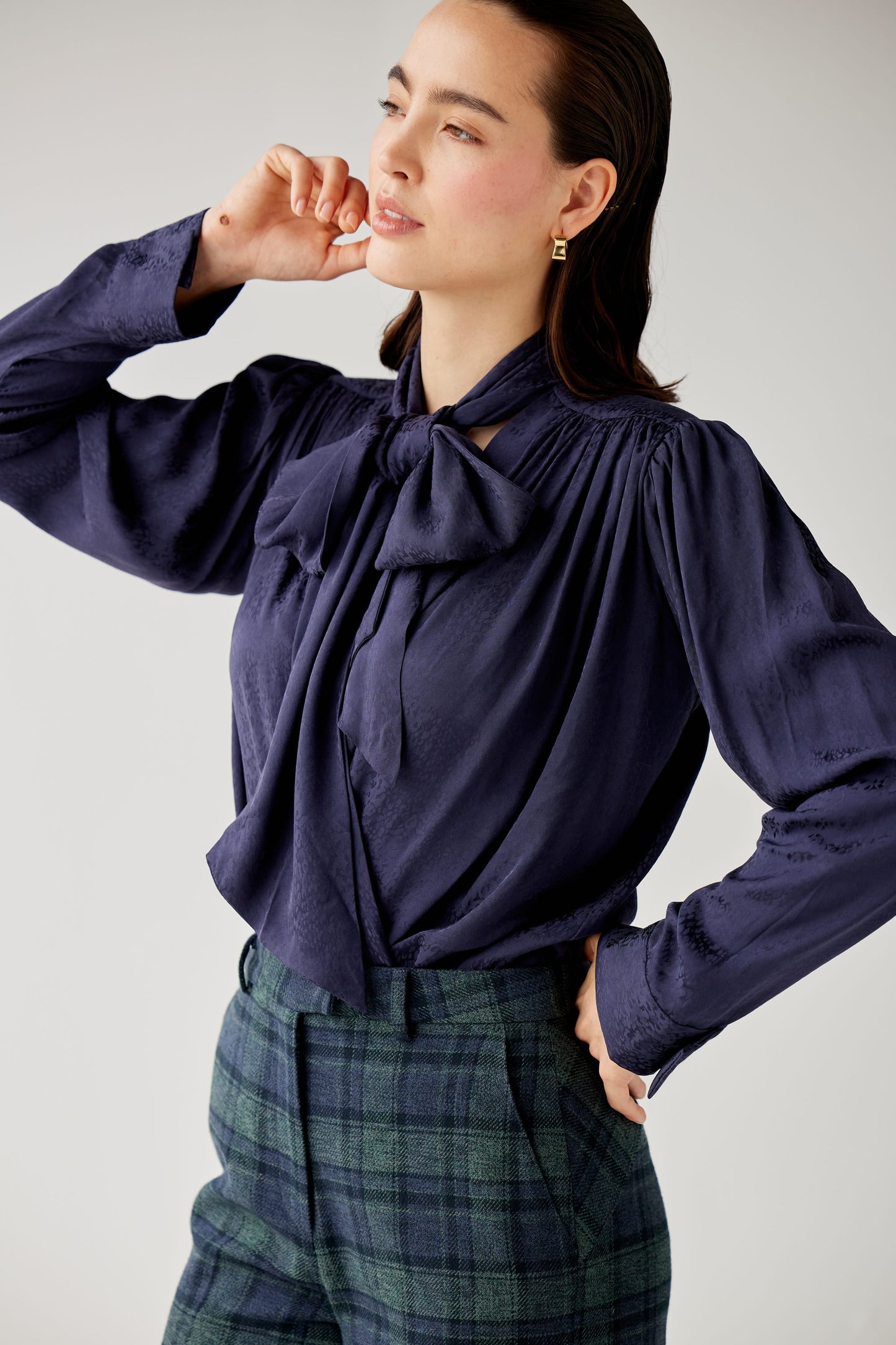 SAMPLE FW25 - Racquelle Blouse in Leopard Jacquard Samples CHRISTINE ALCALAY