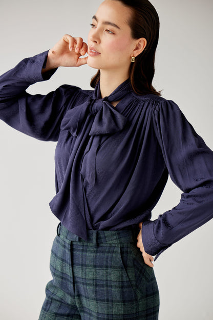 SAMPLE FW25 - Racquelle Blouse in Leopard Jacquard Samples CHRISTINE ALCALAY