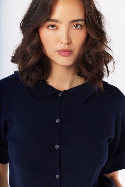 Olivia Polo in Navy Pima Cotton Tops CHRISTINE ALCALAY