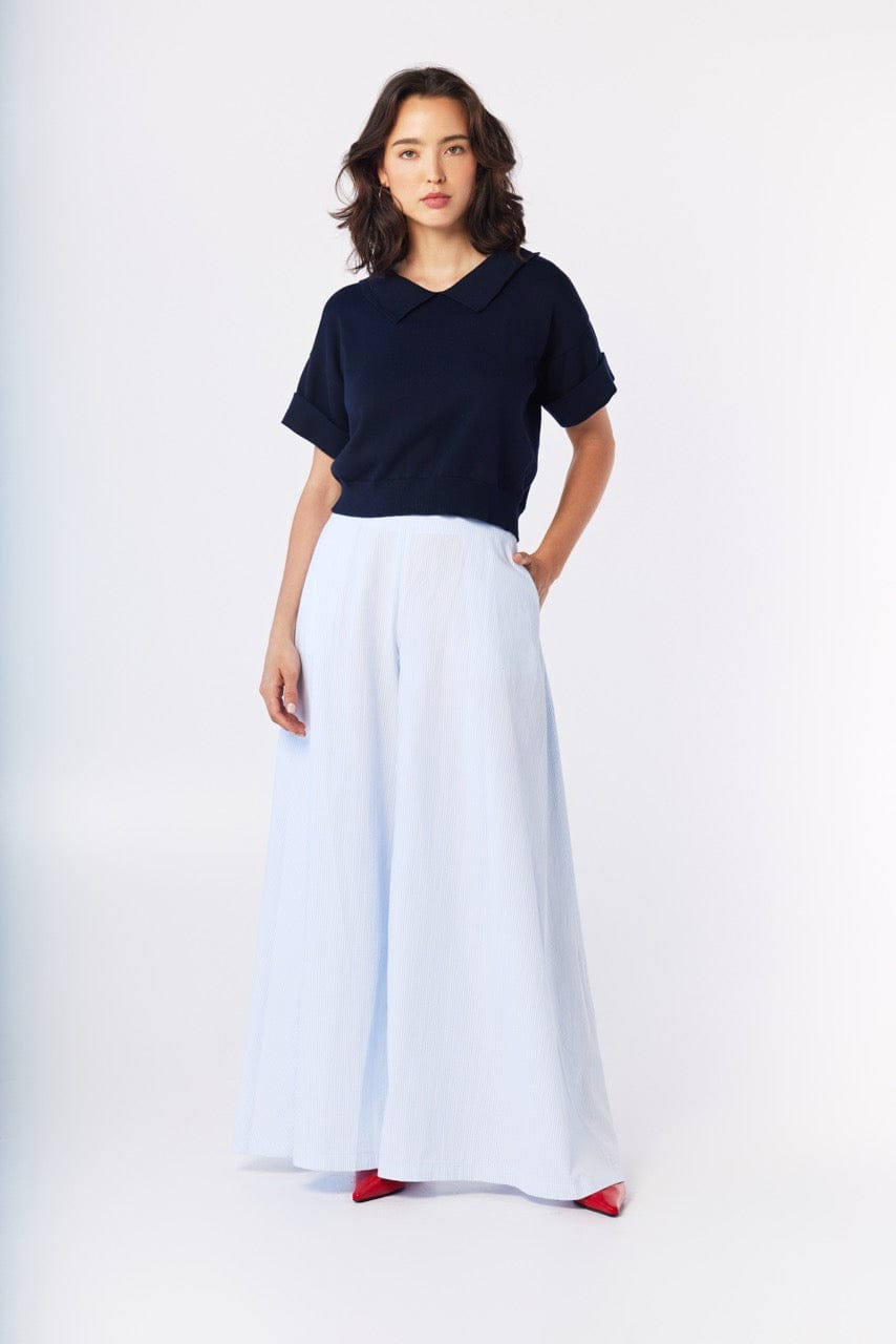 Olivia Polo in Navy Pima Cotton Tops CHRISTINE ALCALAY