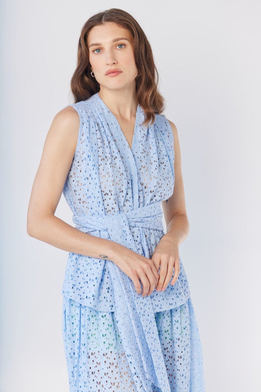 Rachel Blouse In Bluebell Corded Lace Tops CHRISTINE ALCALAY