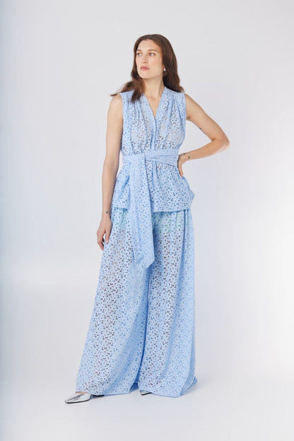 Rachel Blouse In Bluebell Corded Lace Tops CHRISTINE ALCALAY