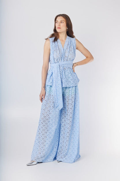 Rachel Blouse In Bluebell Corded Lace Tops CHRISTINE ALCALAY